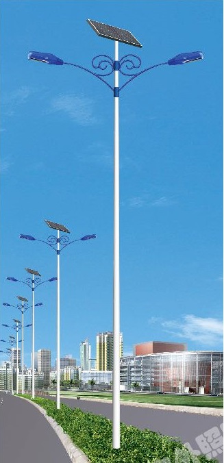 8-12米蓝色花臂LED双灯头太阳能路