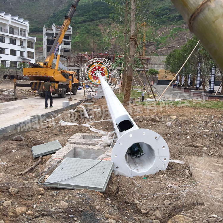 峡口广场30米高杆灯施工图4