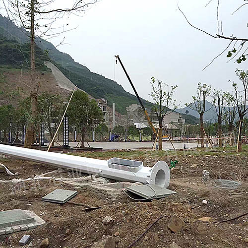 峡口广场30米高杆灯施工图3